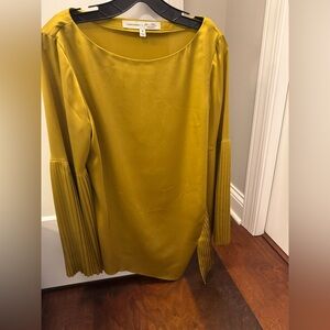 Banana Republic Olivia Palermo Satin Blouse in Mustard